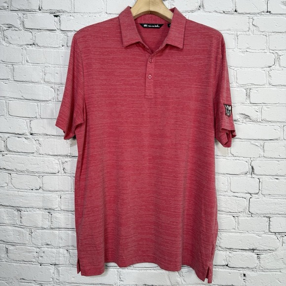 Travis Mathew Mens Heater Polo XL Heather Scooter Golf Stretch Performance‎ Red - Picture 1 of 16